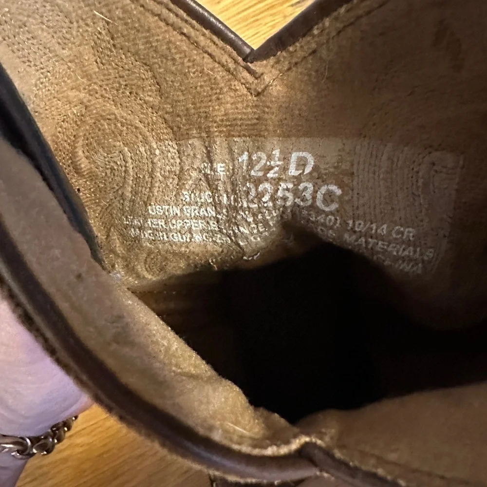 Justin Kids Brown Western Cowboy Boots 12 1/2D Bay Westerner 2253C
